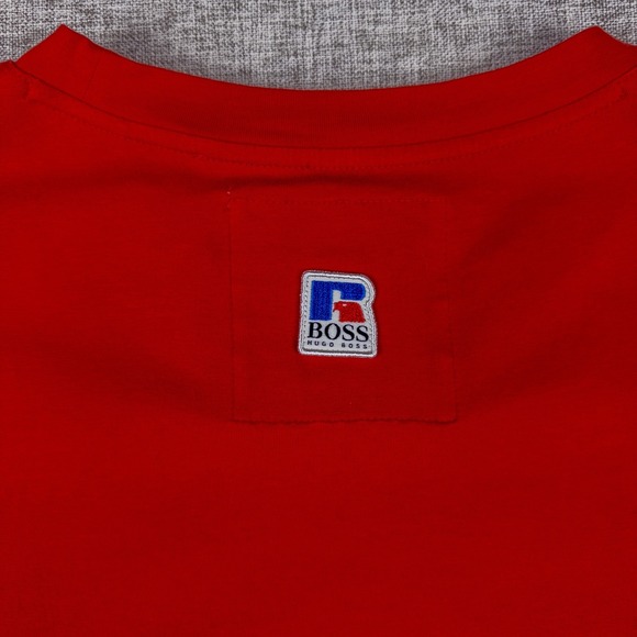 BOSS x Russell Athletic BOSS ATHLETIC Red Logo T-Shirt Mens XL - Picture 9 of 14